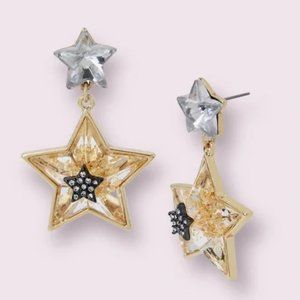Betsey Johnson Celestial 'Double Star' Statement Drop Earrings